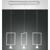 Hanging Lamp Fabas Luce SIRIO 3 Square / Vellini