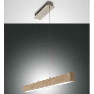 Badia lampada a sospensione struttura in metallo e legno Led 43W