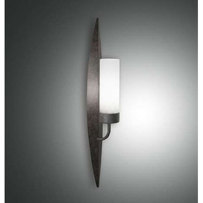 Vanity Small Wall lamp metal frame and blown glass 60W E14