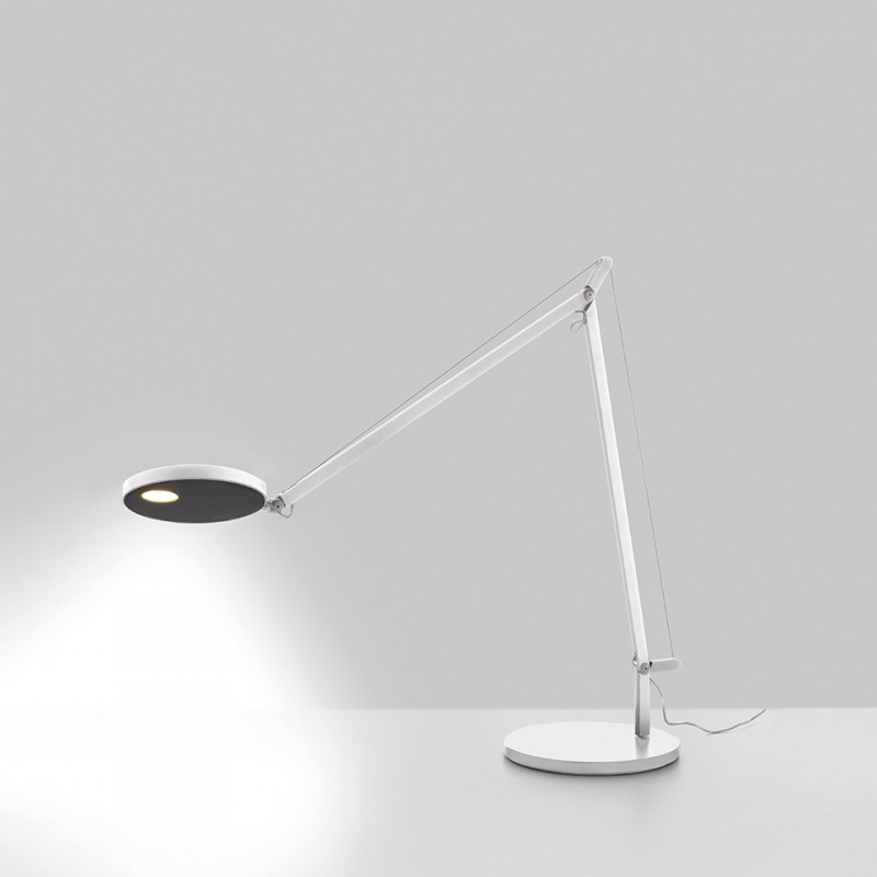 Demetra table lamp with base in painted plastic material and head and arms in painted aluminum Led 8W 3000K