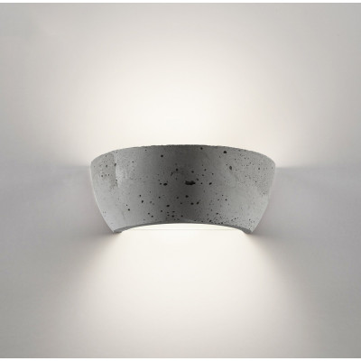 2457 wall lamp in lightened concrete with 9W Led glass diffuser