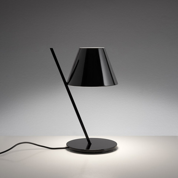 La Petite Table lamp base and stem in aluminum and technopolymer lampshade