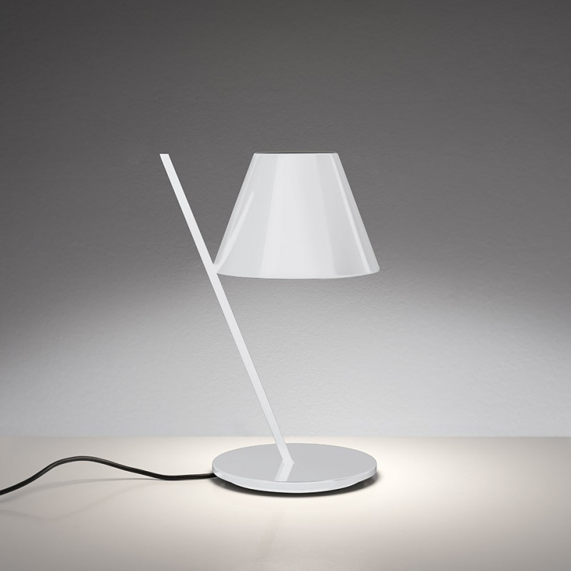 La Petite Table lamp base and stem in aluminum and technopolymer lampshade
