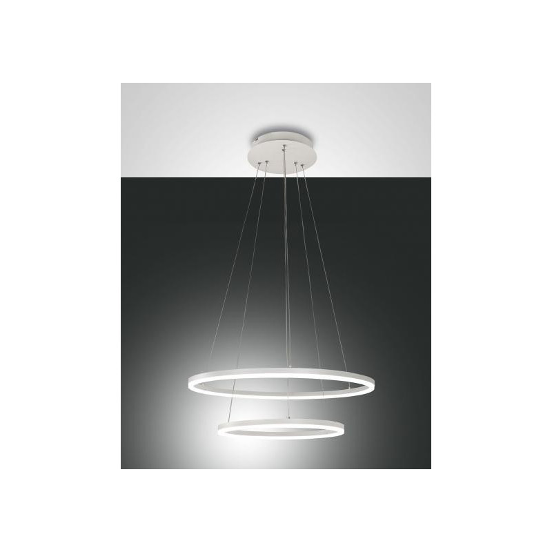 Suspension lamp Fabas Luce Giotto double Led 65W