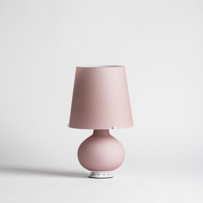 Fontana Medium Table lamp in frosted blown glass purple amethyst - Exposed in the showroom