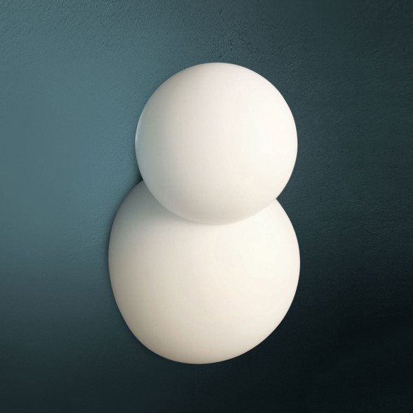 Bruco Wall lamp diffuser in white frosted blown glass 42W E14