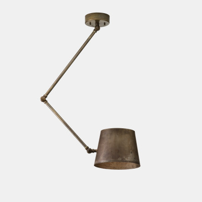 Reporter 271.01 arm c/joint 1 light suspension lamp in iron and brass 46W E27