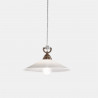 Tabià 212.09 Large 1 light pendant lamp in glass with antiqued brass frames 77W E27