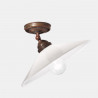 Tabià Grande c/snodo lampada da soffitto in vetro con montature in ottone anticato 77W E27