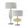 Zafferano Show table lamp Ellisse small lampshade in white fabric
