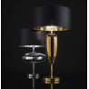 Table lamp Zafferano Show Ogiva lampshade in black fabric + chrome PVC