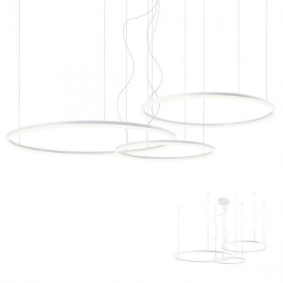 Lampe à suspension Redo Group Orbit trois cercles Ø 60 + Ø 80 + Ø 100