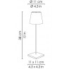 Lampe de table rechargeable Zafferano Poldina Pro Led IP65