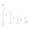 Rechargeable table / floor lamp Zafferano Poldina Pro XXL Led IP54