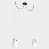 Bell 2 lights Suspension Lamp Il Fanale in brass and glass