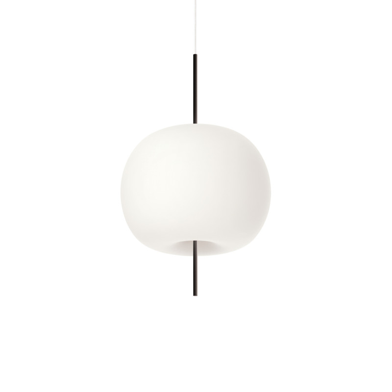 Kushi XL Suspension lamp opal diffuser in two layers of blown glass 70W E27