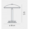 Fontana Arte BIS - Lampe de table TRIS avec diffuseur inférieur en verre