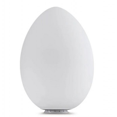 Uovo Grande lampada da tavolo in vetro soffiato bianco satinato 100W E27