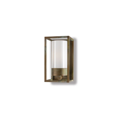 Cubic 3365 opal glass for outdoor wall lamp IP44 body in die-cast brass 52W E27