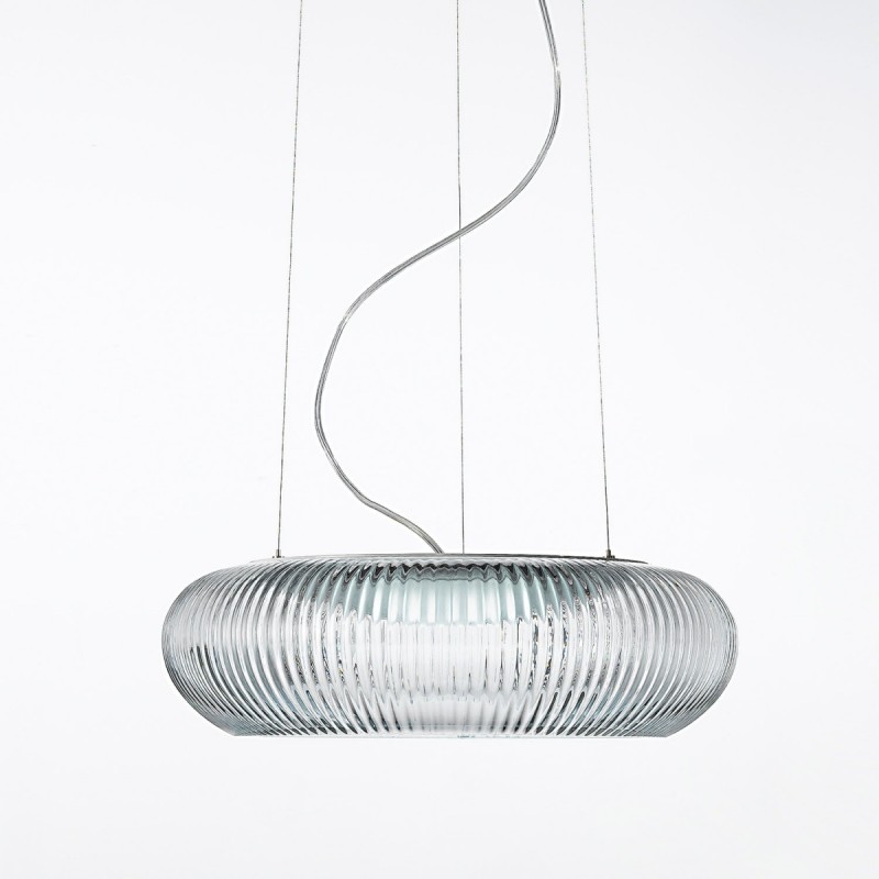 De Majo Cannetta S52 suspension lamp in transparent glass