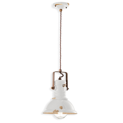 Industrial C1691 Suspension lamp in ceramic 53W E27