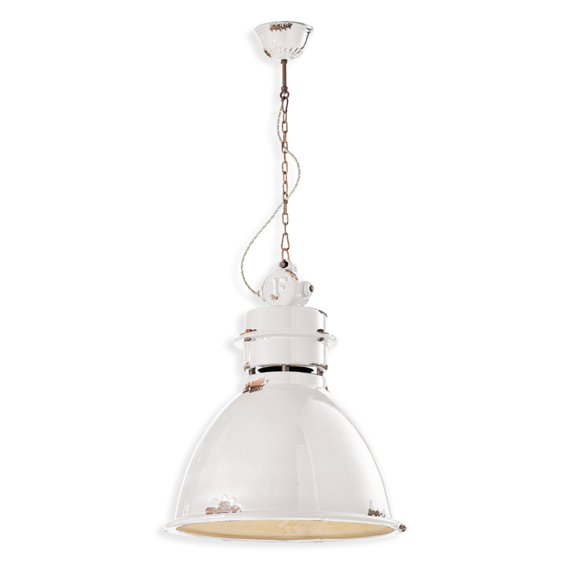 Lampe à suspension en céramique Ferroluce Retrò Industrial C1750 / Vellini