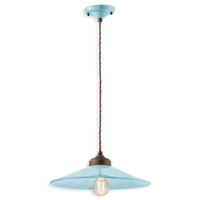 Lampe à suspension Colors C1631 en céramique et laiton bruni par Ferroluce Ferroluce Retrò / Vellini