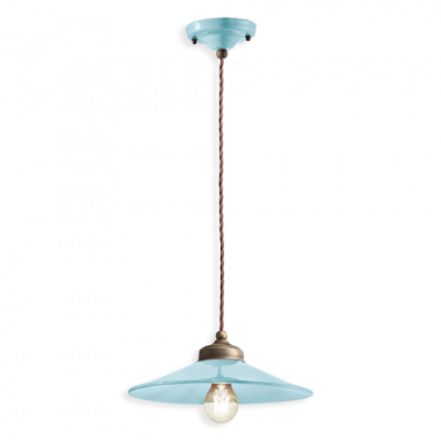 Colors C1635 Suspension lamp in ceramic and burnished brass 77W E27