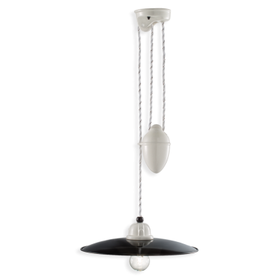 Black & White C1616 / 17 up and down suspension lamp in ceramic and iron 77W E27