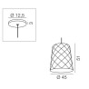 New York 45 Suspension Lamp KDLN prismatic methacrylate diffuser / Vellini