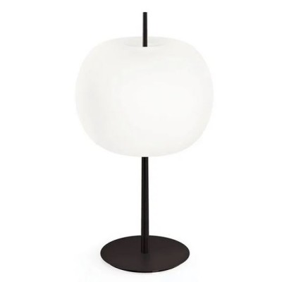 Kushi XL Lampada da Tavolo KDLN in vetro opale incamiciato e soffiato e asta in metallo / Vellini