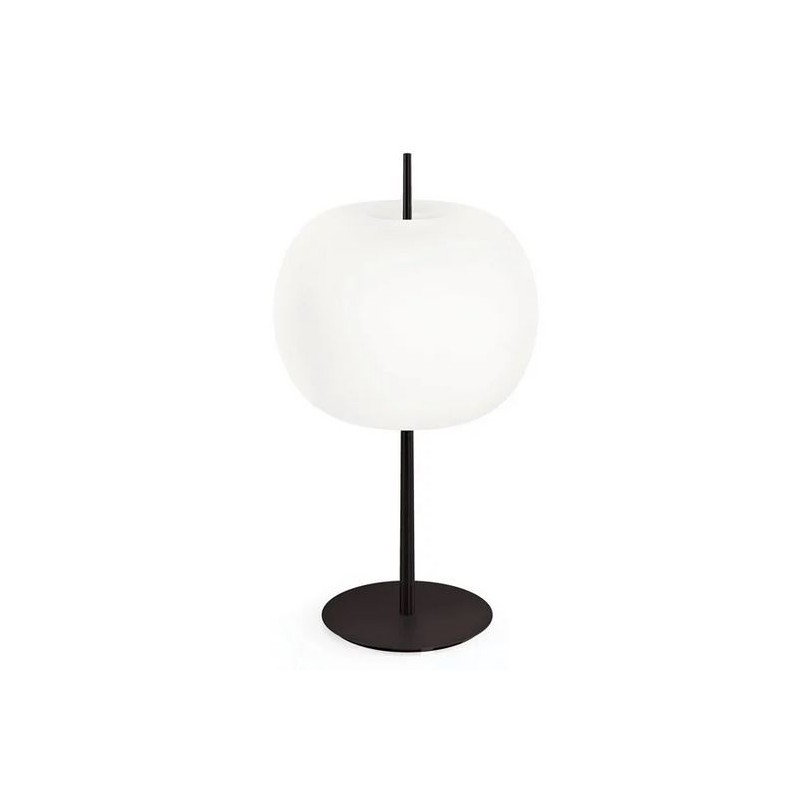 Kushi XL Table Lamp KDLN in layered and blown opal glass and metal rod / Vellini