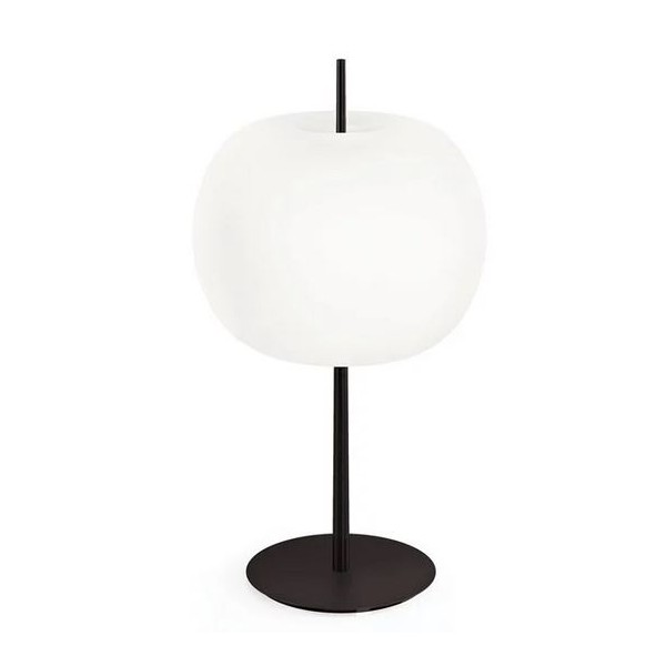 Kushi XL Table Lamp KDLN in layered and blown opal glass and metal rod / Vellini
