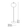 Kushi XL Floor Lamp KDLN in layered and blown opal glass and metal rod / Vellini