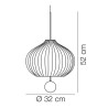 Lilli Suspension Lamp KDLN glass diffuser and satin brass structure