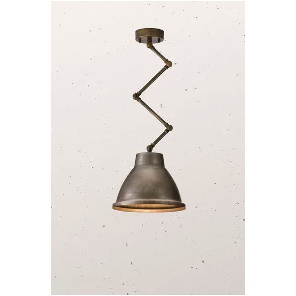 Small Loft w/joint 1 light Il Fanale Suspension Lamp in iron and brass