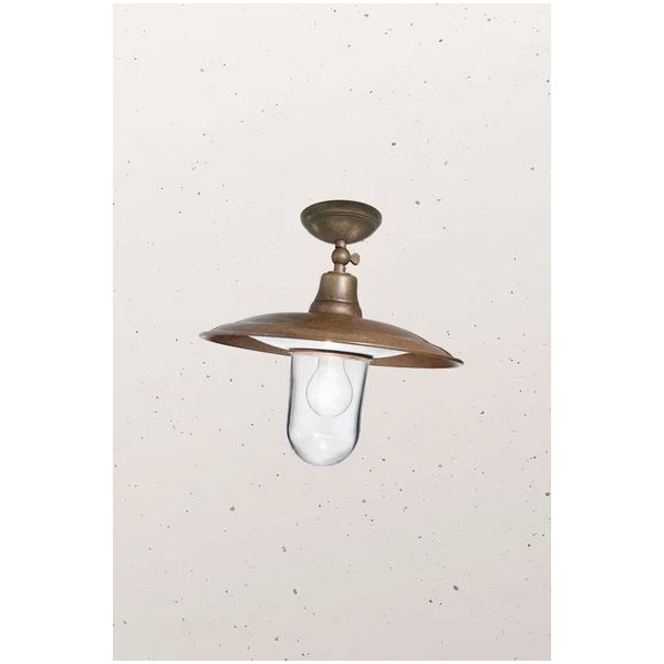 Barchessa 220.13 Large c/snodo Ceiling Lamp for outdoor IP44 Il Fanale in brass and copper