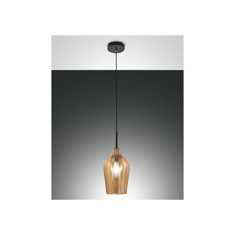 Stintino Fabas Luce suspension lamp in metal and blown glass