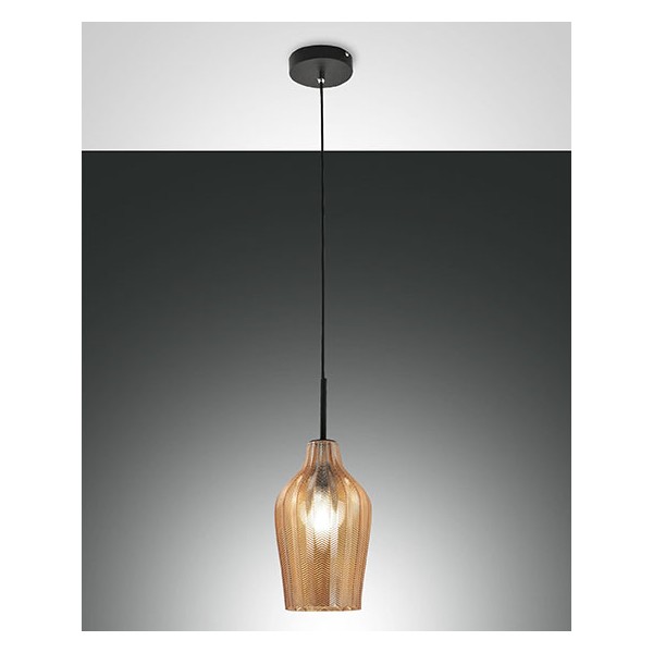 Stintino Fabas Luce suspension lamp in metal and blown glass