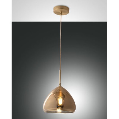 Glow Grande Lampada a sospensione Fabas Luce in metallo e vetro soffiato
