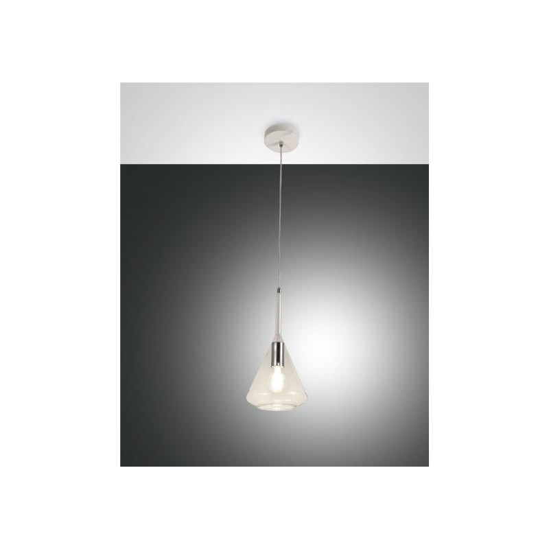 Tris Fabas Luce suspension lamp in metal and borosilicate glass