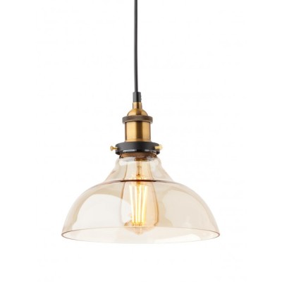Saville pendant lamp in metal and blown glass 42W E27