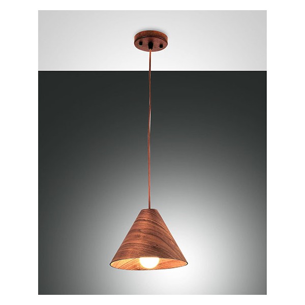 Esino Ø 25 cm Lampada a Sospensione Fabas Luce in metallo e legno