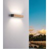 Hazel double emission Wall Lamp for outdoor IP65 Fabas Luce in metal and wood / Vellini
