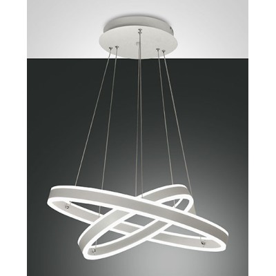 Palau double suspension lamp in metal and Led methacrylate 108W 3000K