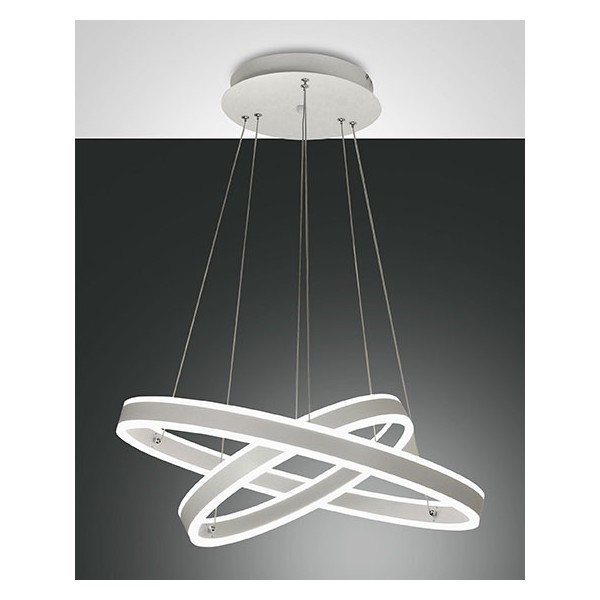 Palau double Fabas Luce suspension lamp in metal and methacrylate