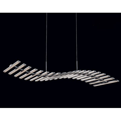 Onda Suspension Lamp Illuminando with chromed frame