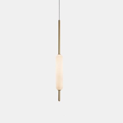 Typha Single suspension lamp in glass and brass Led 20W 2700K