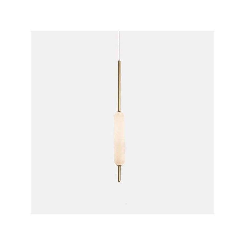 Typha Single Suspension Lamp Il Fanale in glass and brass / Vellini