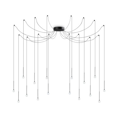 Lucciola 16 lumières Lampe à Suspension Ideal Lux en métal / Vellini